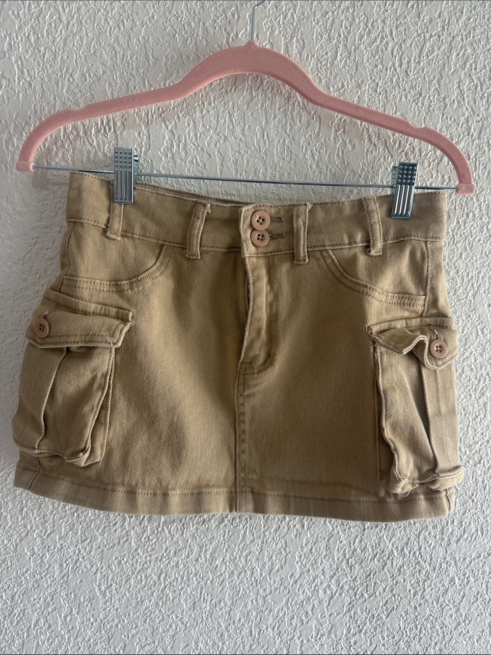 SHEIN Tan Cargo Mini Skort with Button Details